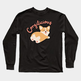 Corgilicious Funny Corgi Long Sleeve T-Shirt